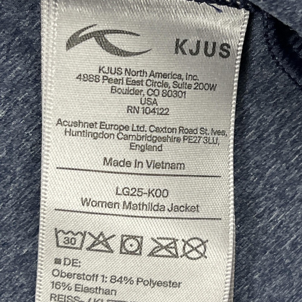 KJUS Mathilda Jacket Womens 40 Blue Full Zip Stretch UPF 50+ Golf Performance - Picture 10 of 12